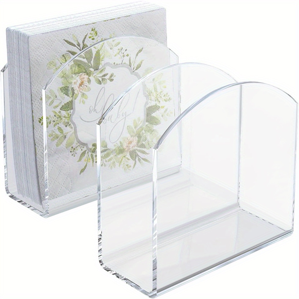 Kitchen Gadgets Plus - 2pcs/pack New Style Napkin Holder, Clear