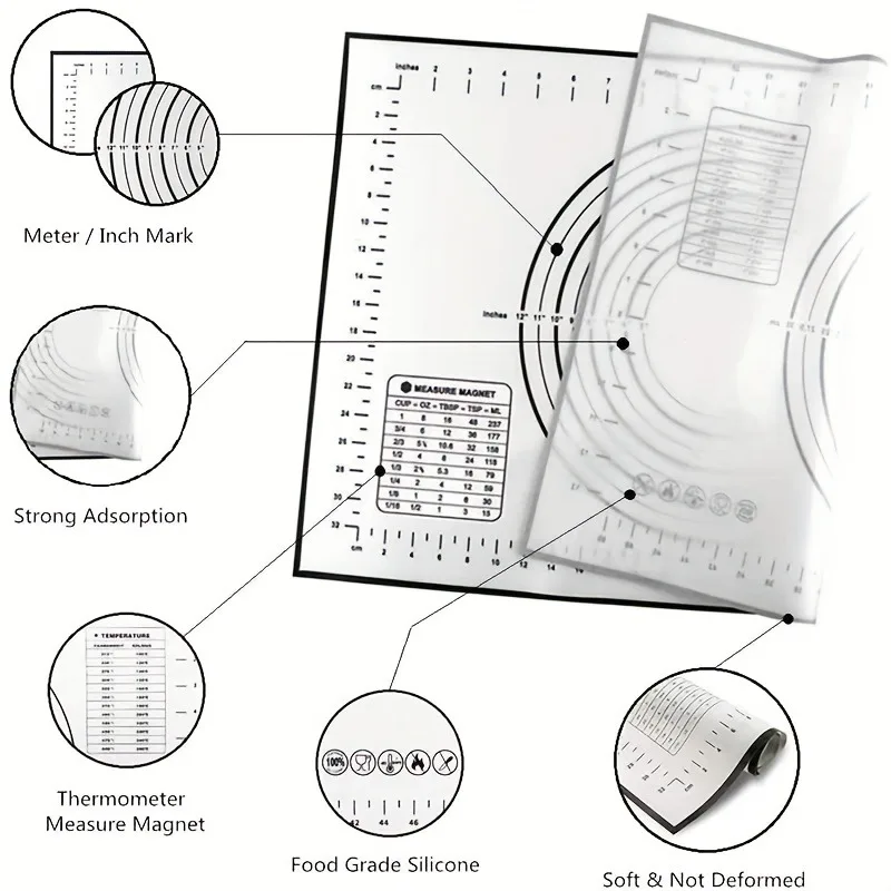 yesThickened Dough Rolling Mat - огляд і ціна Silicone Baking Mat