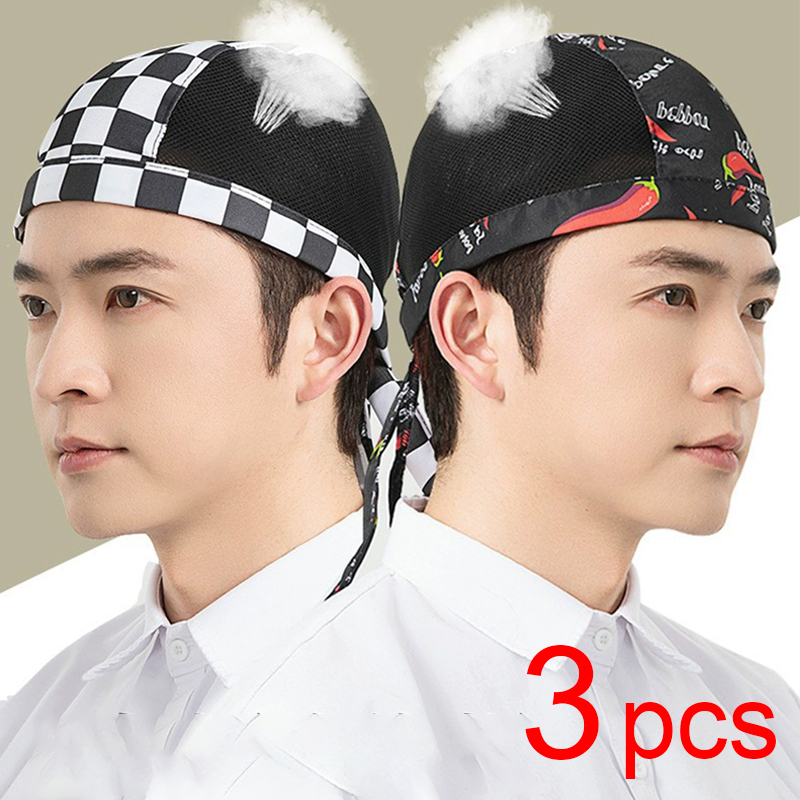 Breathable Mesh Cook Hat 3pcs  - огляд і ціна Kitchen Gadgets Sale